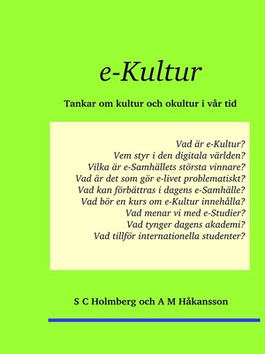 cover image of e-Kultur
